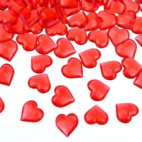 img 4 attached to 💎 Approximately 10.6OZ, 150pcs Red Acrylic Heart Vase Fillers Crystals Gems Rhinestones for Mother's Day, Valentine's Day, Wedding, Party, Engagement, Anniversary, Birthday, Christmas - DIY Table Scatter & Decor