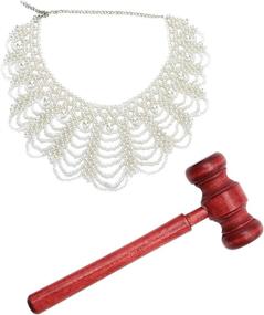 img 2 attached to TYoungGinsburg Dissent Collar and Wooden Courtroom Gavel Set - Perfect Halloween Cosplay Party Favors for Girls