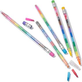 img 1 attached to 🖍️ Ooly Presto Chango Pencil Crayon Set - 6 Colors - 12 Interchangeable Lead Crayons - Erasable