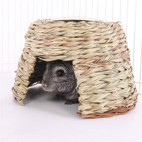 img 2 attached to Cozy Willow and Grass Pet Hut: Natural Shelter for Small Pets (Large Size)