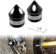 🔩 pbymt black front axle nut covers caps for harley davidson dyna softail touring road king electra street glide - compatible with models from 2008-2020 logo