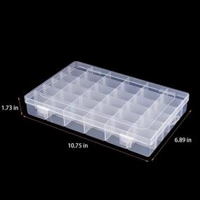 img 2 attached to 📦 DUOFIRE Plastic Organizer Box: Adjustable Dividers for Bead Storage, Jewelry, Crafts - 36 Grids Container