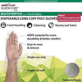 img 1 attached to Disposable Food Handling Long Cuff Poly Gloves - 2100-Piece Bundle 🧤 (4 Boxes) - One Size Fits Most - 525 Gloves per Box