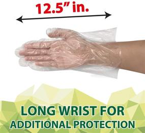 img 3 attached to Disposable Food Handling Long Cuff Poly Gloves - 2100-Piece Bundle 🧤 (4 Boxes) - One Size Fits Most - 525 Gloves per Box