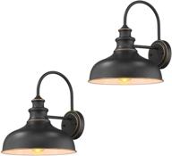 🏡 2 pack of zeyu farmhouse barn light fixtures, gooseneck wall sconces in black finish, 02a390-2 rob логотип