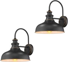 img 4 attached to 🏡 2 Pack of Zeyu Farmhouse Barn Light Fixtures, Gooseneck Wall Sconces in Black Finish, 02A390-2 ROB