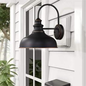 img 2 attached to 🏡 2 Pack of Zeyu Farmhouse Barn Light Fixtures, Gooseneck Wall Sconces in Black Finish, 02A390-2 ROB