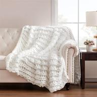 warm and cozy: angelhood chunky knit blanket - luxurious chenille throw for home décor and gifting логотип