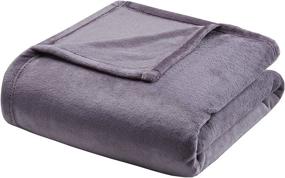 img 4 attached to Luxuriously Cozy Lavender Throw Blanket by Madison Park Microlight: Perfect for Bed, Couch, or Sofa