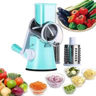 blue 7-in-1 manual rotary grinder - powerful suction cup, fruit & vegetable slicer, cheese & nut grinder, circular drum slicer, cheese chopper logo