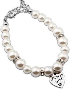 img 4 attached to ENSIANTH Flower Girl Pearl Bracelet for Wedding Party Gifts