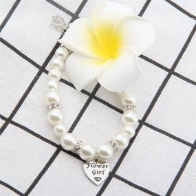 img 1 attached to ENSIANTH Flower Girl Pearl Bracelet for Wedding Party Gifts