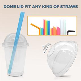 img 2 attached to 🥤 [100 Pack] 16 oz BPA Free Clear Plastic Cup With Dome Lid for Iced Cold Drinks, Coffee, Tea, Juice, Smoothies, Bubble Boba, Disposable, Medium Size - Buy Now!