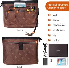 img 2 attached to 💼 Stylish Laptop Tote Bag for Women: USB, Waterproof Leather, Fits 15.6 Inch Laptop (Black Brown)