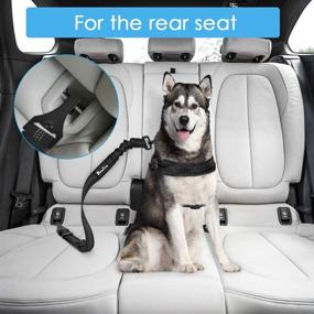 img 3 attached to 🐶 Slowton 2 Pack Dog Seat Belt: Secure Metal Buckle Vehicle Harness for All Dogs - Adjustable Pet Safety Leads with Elastic Belt Tether