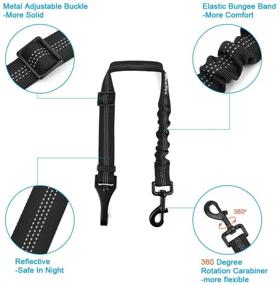 img 1 attached to 🐶 Slowton 2 Pack Dog Seat Belt: Secure Metal Buckle Vehicle Harness for All Dogs - Adjustable Pet Safety Leads with Elastic Belt Tether