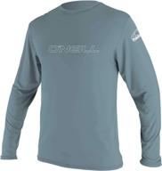 o'neill men's basic skins long sleeve sun shirt upf 50+ - dusty blue, size m logo