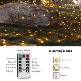 img 1 attached to 🎄 Christmas Lights Outdoor Net Lights: 9.8ft x 6.6ft, 8 Modes, 200 LED, Remote Control - Warm White