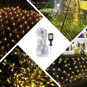 img 2 attached to 🎄 Christmas Lights Outdoor Net Lights: 9.8ft x 6.6ft, 8 Modes, 200 LED, Remote Control - Warm White