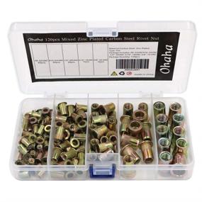 img 4 attached to 🔩 120pcs Mixed Zinc Plated Carbon Steel Rivet Nut Flat Head Insert Nutsert Assortment Kit #8-32UNC #10-24UNC 1/4"-20UNC 5/16"-18UNC 3/8"-16UNC