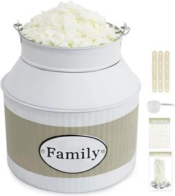 img 4 attached to 8.5 lb Soybean Wax for DIY Candle Making with 120 6-inch Candle Wicks, 1.7oz Measuring Spoon, and 3 Center Fixtures - Perfect for Families to Create Beautiful Candles in a Large Tin Can