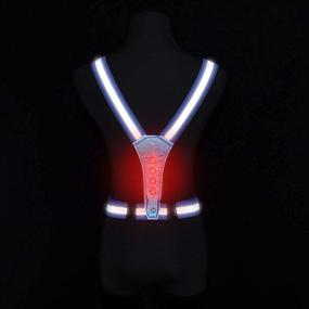 img 1 attached to Sporty LED Running Reflective Vest - Adjustable Waterproof Safety Gear with High Visibility Elastic Straps for Men and Women (Blue)