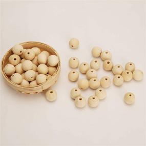 img 1 attached to 🧶 120pcs Round Natural Unfinished Wooden Beads for Crafts with Hemp Rope - 20mm YIPLED Wooden Loose Beads for DIY Jewelry Making, Garland & Home Decorations