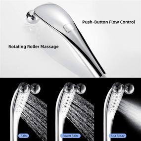 img 3 attached to 🚿 Massage Shower Head with Handheld: Push-Button Flow Control, 59 Inch Hose, Adjustable Support, Chrome