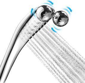 img 4 attached to 🚿 Massage Shower Head with Handheld: Push-Button Flow Control, 59 Inch Hose, Adjustable Support, Chrome