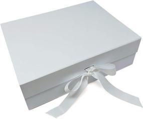 img 4 attached to 🎁 Премиум подарочные коробки с лентой и магнитным замком - 12,9" х 9,8" х 4,3" - Элегантная упаковка для свадеб, свидетельниц, предложений, помолвок, учителей и вечеринок для будущих мам (белый)