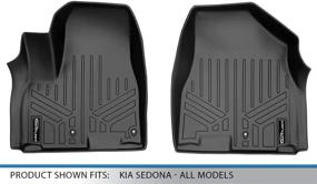 img 1 attached to 🚗 Custom Fit 1st Row Black Floor Mat Liner Set for 2015-2021 Kia Sedona by MAXLINER - All-Weather Enhanced SEO