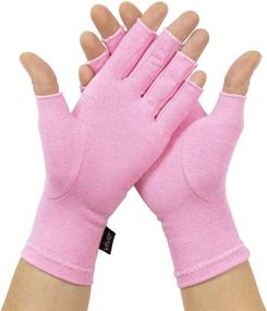 img 4 attached to 🧤 Enhance Mobility and Comfort with Vive Pink Arthritis Gloves - Fingerless Hand Compression