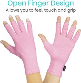 img 2 attached to 🧤 Enhance Mobility and Comfort with Vive Pink Arthritis Gloves - Fingerless Hand Compression