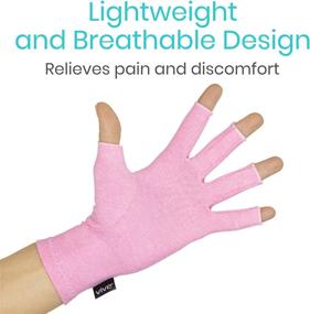 img 1 attached to 🧤 Enhance Mobility and Comfort with Vive Pink Arthritis Gloves - Fingerless Hand Compression