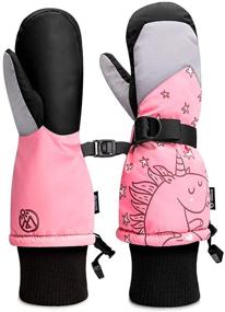 img 4 attached to 🧤 Waterproof Winter Gloves for Kids - OutdoorMaster Ski Gloves with Long Cuff, Perfect for Boys and Girls Skiing, Snowboarding