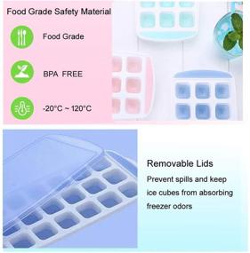 img 3 attached to 🧊 Ice Cube Trays with Lid: 63 Square Cubes for Freezer – Easy Release, Stackable, Dishwasher Safe, BPA Free by Fuukou