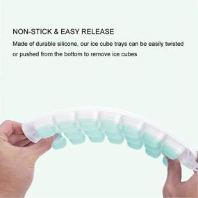 img 1 attached to 🧊 Ice Cube Trays with Lid: 63 Square Cubes for Freezer – Easy Release, Stackable, Dishwasher Safe, BPA Free by Fuukou