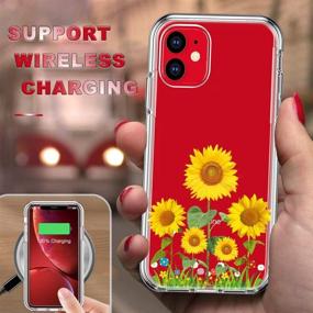 img 3 attached to 🌸 FIRMGE iPhone 11 Case with 2 Tempered Glass Screen Protectors - 360 Full-Body Coverage, Hard PC TPU Silicone, 3-in-1 Military Grade Shockproof Floral Design Phone Protective Cover - Clear Flower 014