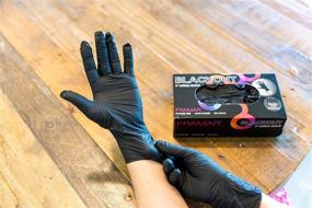 img 3 attached to 🧤 Framar Powder Free Disposable Gloves: 100 Pk Black Nitrile Gloves - Hair Dye, Cleaning, Mechanic, Latex-Free