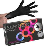 🧤 framar powder free disposable gloves: 100 pk black nitrile gloves - hair dye, cleaning, mechanic, latex-free logo