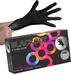 img 4 attached to 🧤 Framar Powder Free Disposable Gloves: 100 Pk Black Nitrile Gloves - Hair Dye, Cleaning, Mechanic, Latex-Free