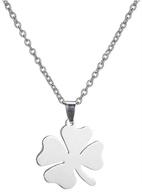 stainless four leaf clover pendant necklace logo