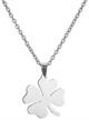 stainless four leaf clover pendant necklace logo