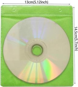 img 3 attached to 📀 Баокул 100 шт. двусторонние зеленые конверты для CD DVD - Премиум толстые некрасящие материалы для дисковых папок и коробок