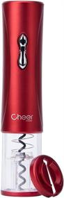 img 4 attached to 🍷 Cheer Moda Electric Wine Bottle Opener Corkscrew with Foil Cutter - Battery Powered Cordless Opener, Red - Perfect Gift for Wine Lovers!