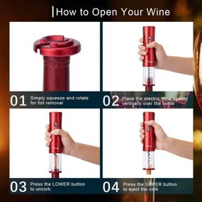 img 1 attached to 🍷 Cheer Moda Electric Wine Bottle Opener Corkscrew with Foil Cutter - Battery Powered Cordless Opener, Red - Perfect Gift for Wine Lovers!