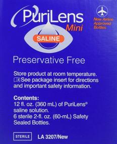 img 1 attached to 🔬 Purilens Mini Preservative Free Saline Six (60-mL) Bottles: Effective Clear Solution, 2 Fl Oz (Pack of 6)