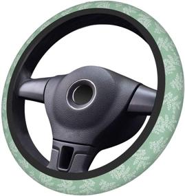 img 1 attached to Steering Wheel Covers Universal Inches Interior Accessories