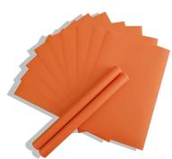 🧡 vibrant orange heat transfer vinyl htv - 10 sheets (8"x12") - ideal for diy t-shirts, hats, clothing - iron on vinyl perfection logo