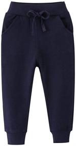 img 4 attached to 👖 Stylish and Comfy: GLEAMING GRAIN Toddler Drawstring Sweatpants for Boys